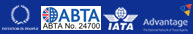 Investors In People, ABTA, IATA and Advantage logos