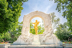 Johann Strauss Golden Statue in Vienna, Austria