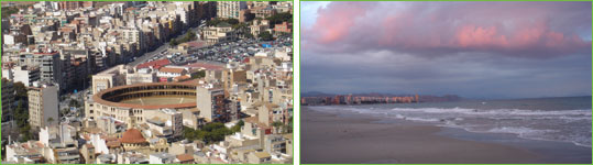 San Vicente del Raspeig and a beautiful sunset over the wide beaches of the Costa Blanca