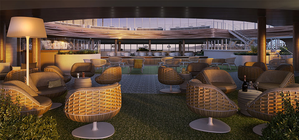 P&O Cruises Iona - SkyDome at sunset