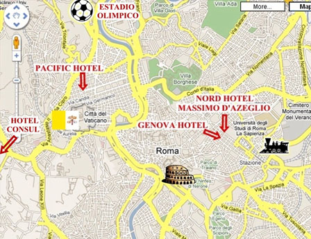 Champions League Travel Packages Hotel Map