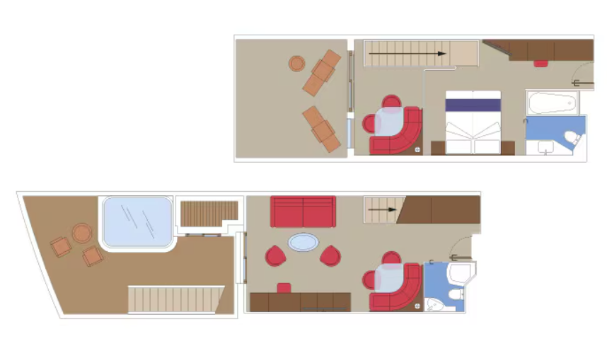 MSC Yacht Club Duplex Suite with Whirlpool Bath