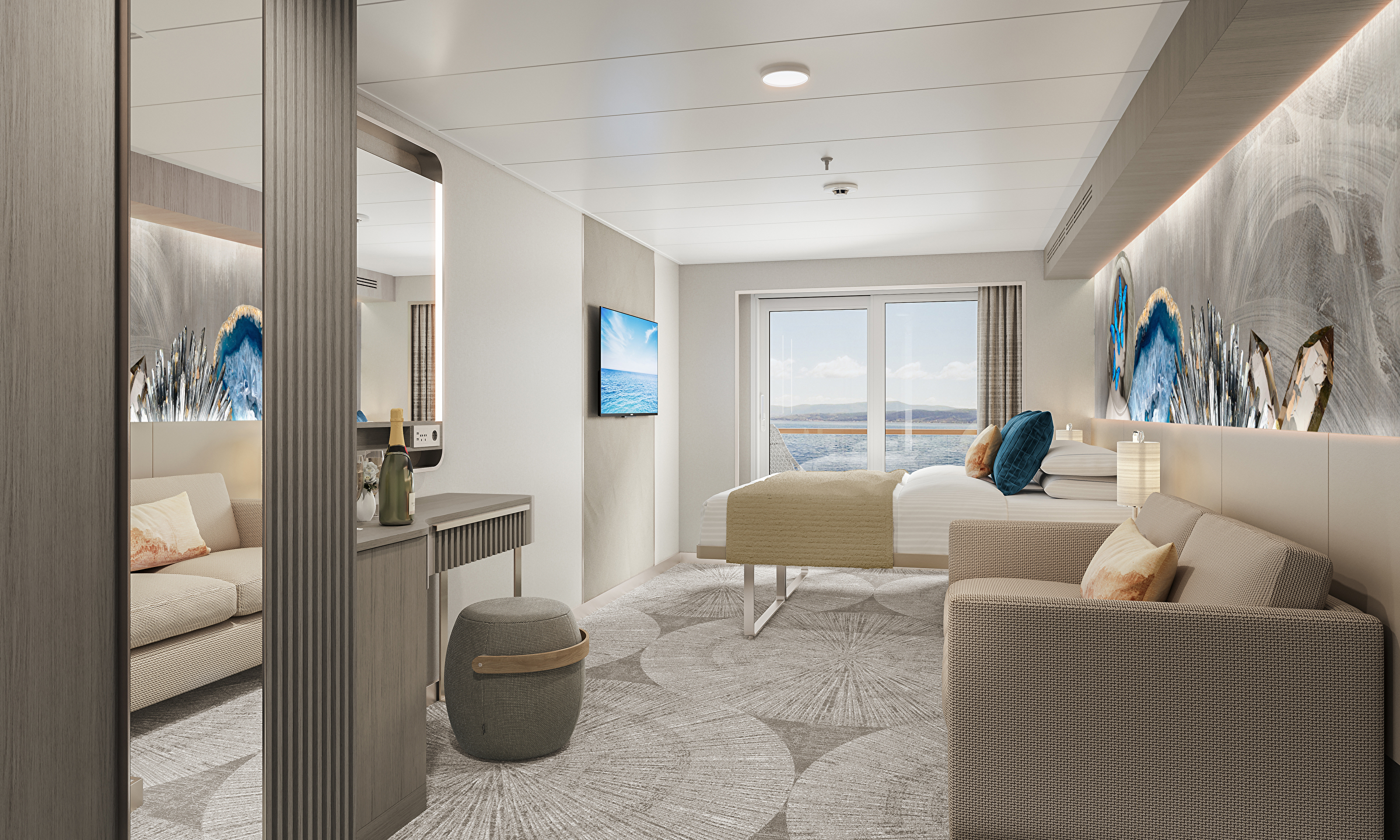 Aft-facing Balcony cabin