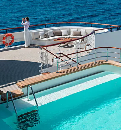 The pool deck