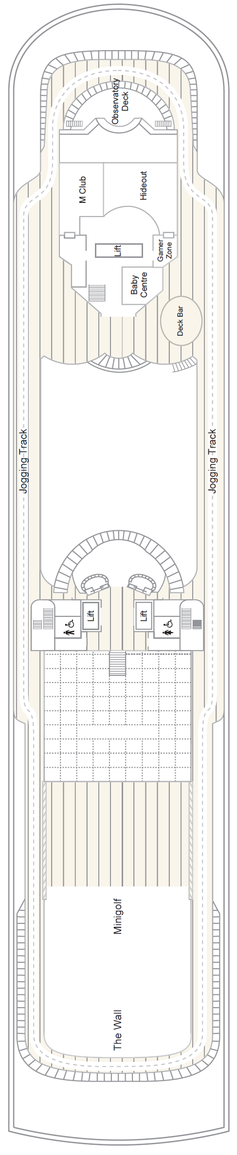 Deck Deck 10 plan for Marella Discovery