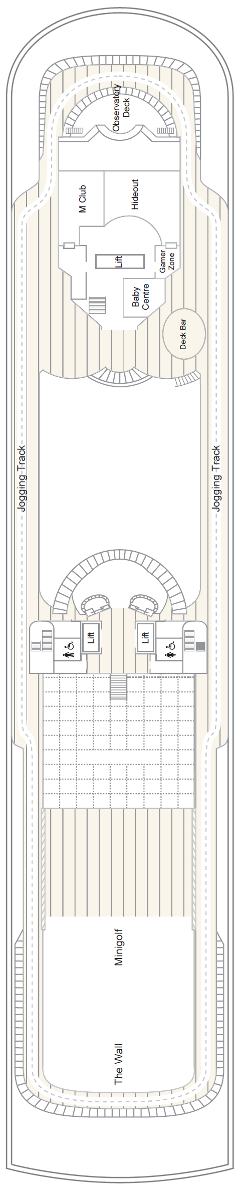 Deck Deck 10 plan for Marella Discovery 2