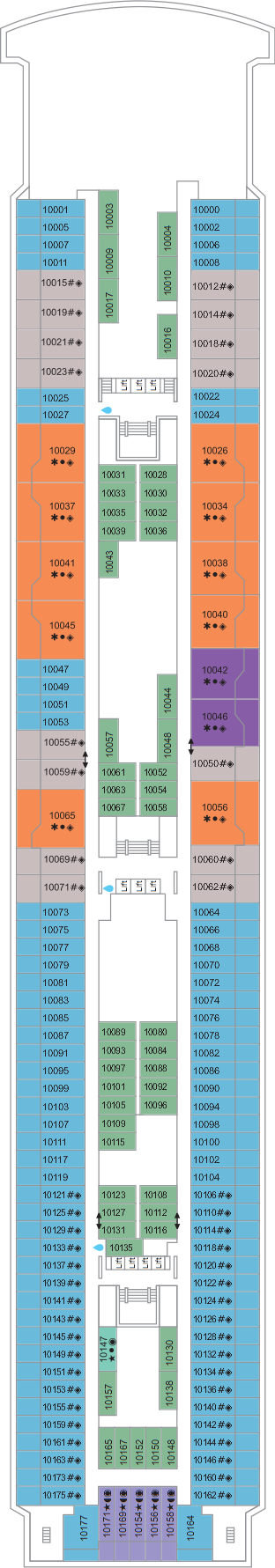 Deck Deck 10 plan for Marella Voyager