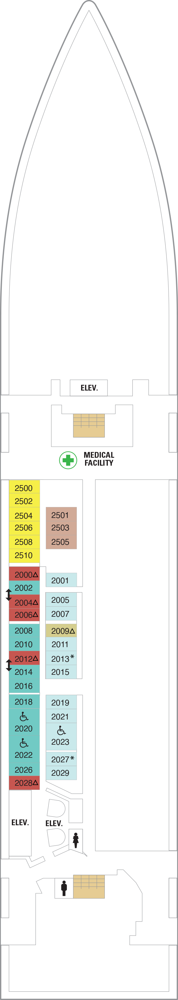Deck 2 plan for Jewel of the Seas