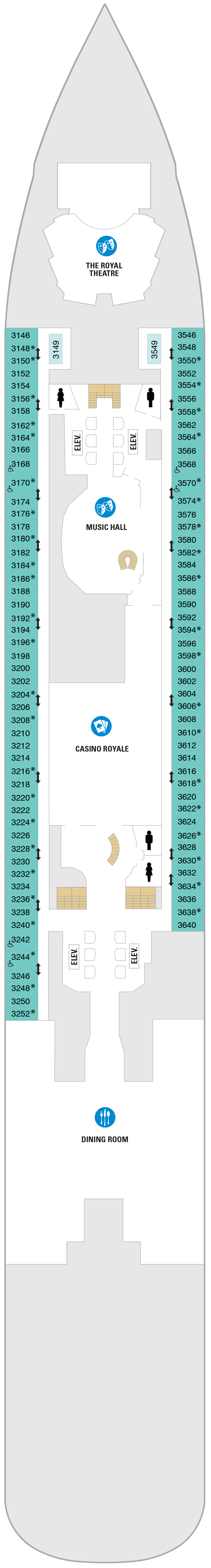 Deck 3 plan for Spectrum of the Seas