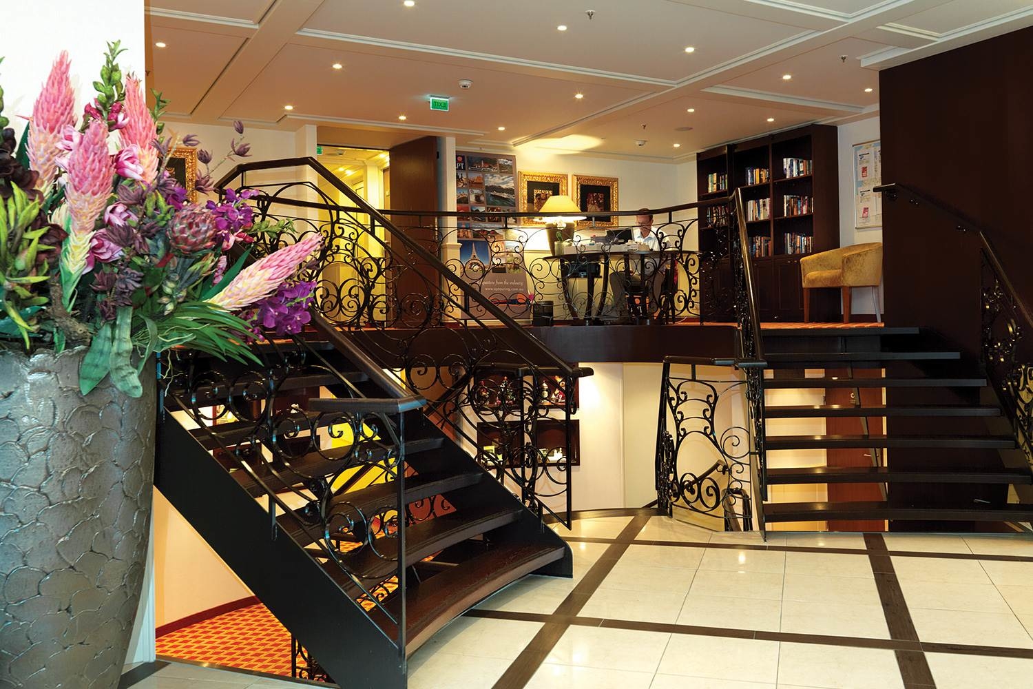 Elegant lobby and reception area aboard the AmaDolce