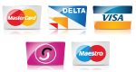 Mastercard, Delta, Visa, Solo, Maestro