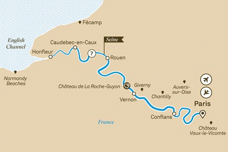 Scenic Normandy Seine Map 