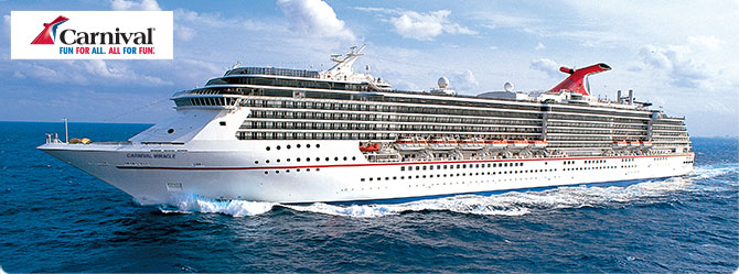 Carnival Miracle cruise ship sailing during the day