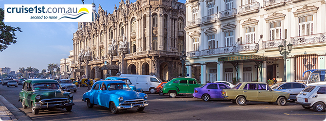 Old model cars on a street