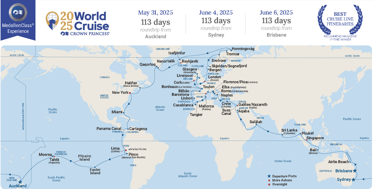 Embark On An Unforgettable Odyssey: Princess Cruises’ World Voyage 2025 