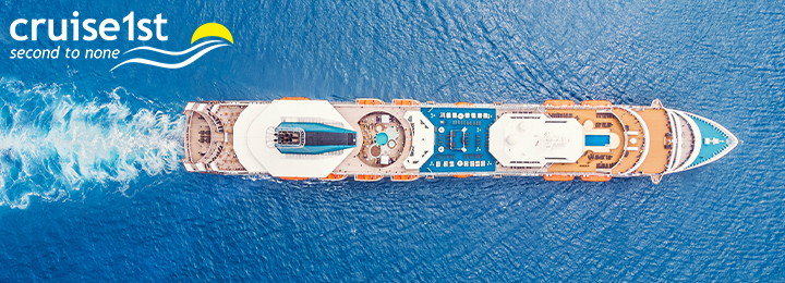 Cruise1st UK cruise ship aerial shot