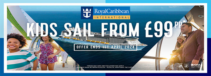 Royal Caribbean Cruises Kids Sail from £99 PP plus up tp £600 off