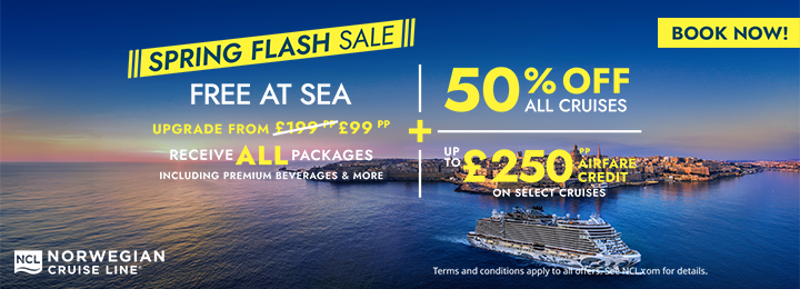NCL Free at Sea 50% off all cruises
