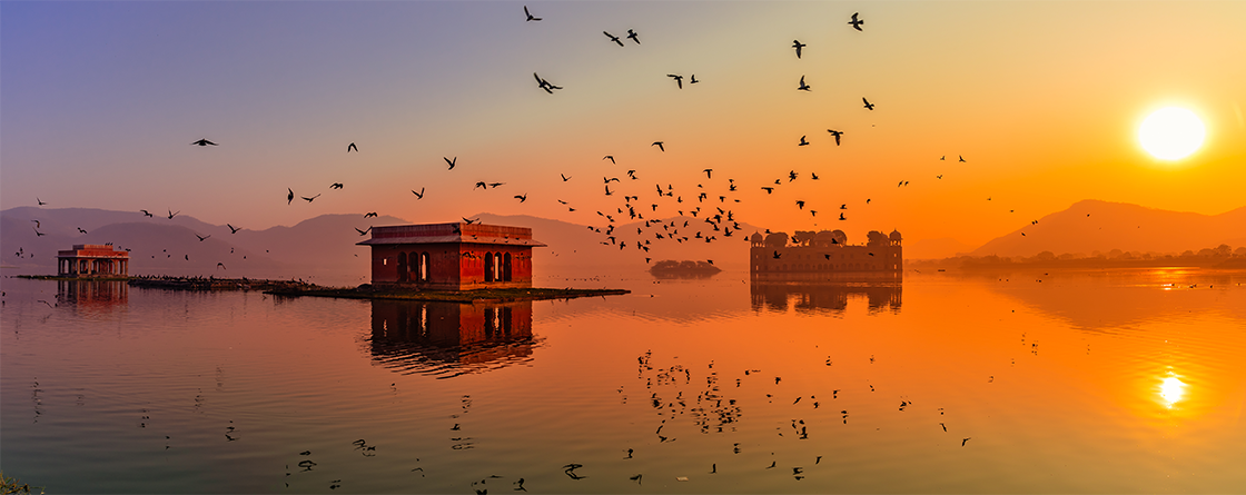 Jal Mahal Water Palace at sunset